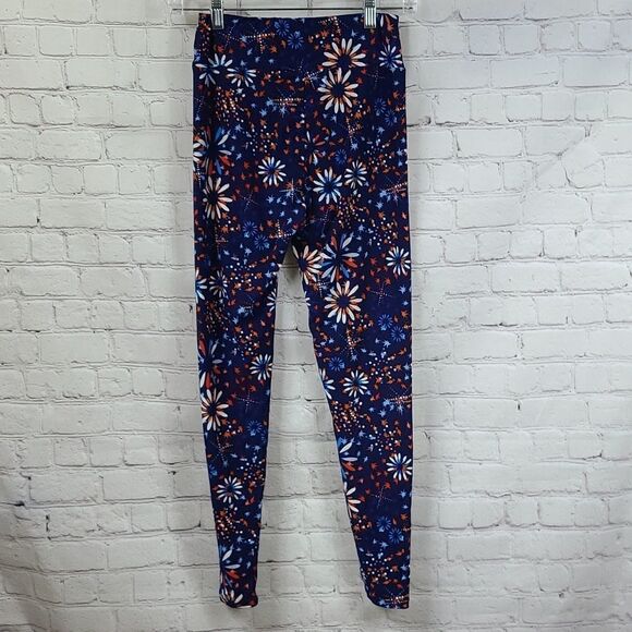 LuLaRoe Fireworks One Size Soft Legging Patriotic USA Red White Blue July 4th - Picture 7 of 7